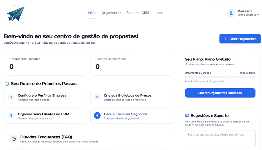Painel AppDeOrçamento